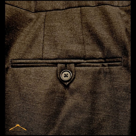 Lands End 100% Wool Dress Pants - Size 44x28 Charcoal Gray, Pleated & Cuffed - Picture 7 of 9